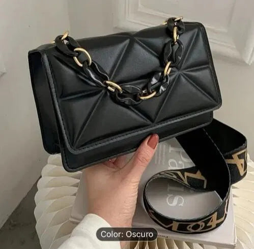 Bolso de Mano Elegante con Cadena de Lujo