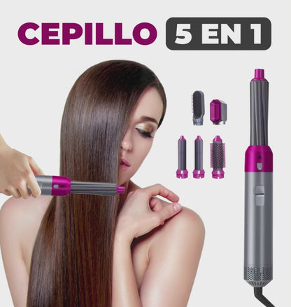 Cepillo 5 en 1 – Rizos, Alisado, Volumen y Más en un Solo Dispositivo